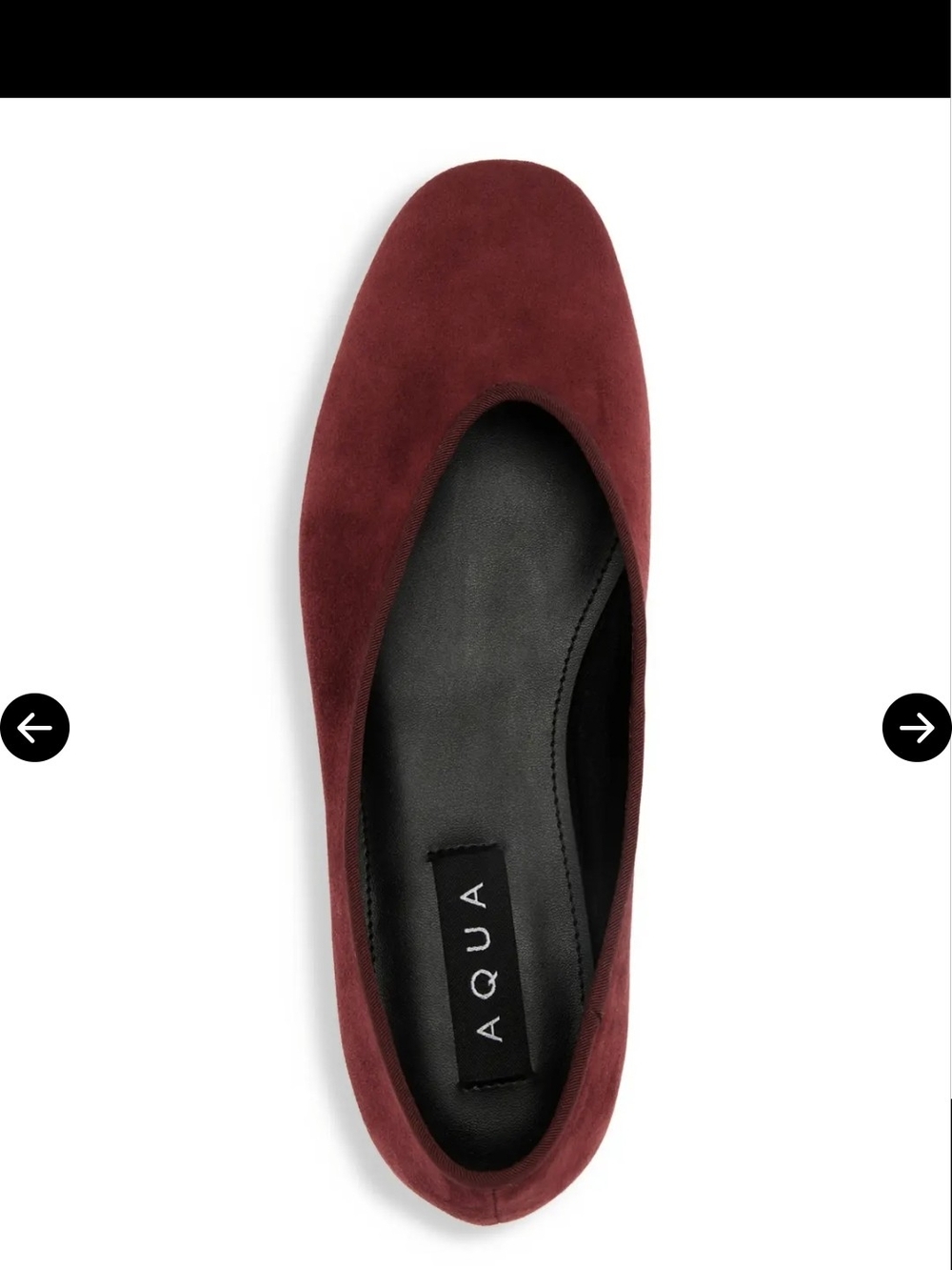 AQUA Women's Burgundy Suede Ballet Flat